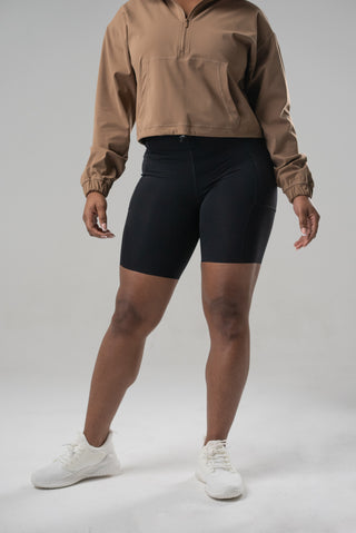 Liz is 5'3, Waist 31",  Wearing Medium