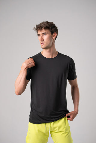 Alyth Active Alive Strong Tee in Graphite - Women's Workout T-Shirt Front View