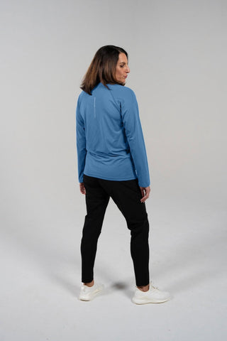 Alyth Active Alive Unleashed Long Sleeve in Light Aegean Blue - Women's Workout Long Sleeve Top Side View