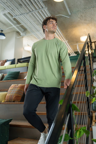 Alyth Active Alive Unleashed Long Sleeve in Light Green - Women's Workout Long Sleeve Top Back View