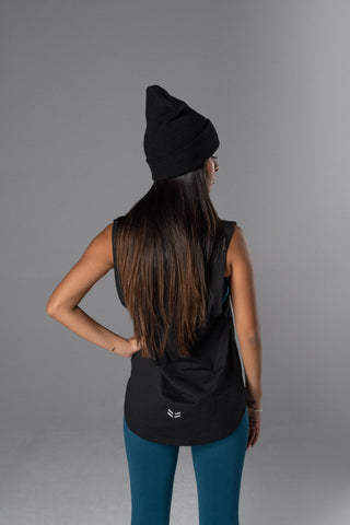 Alyth Active Alyth Beanie in Black - Women's Athletic Clothing Front View