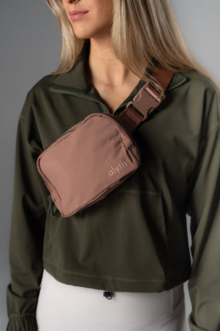 Alyth Active Alyth Belt Bag in Rose Mauve - Women's Athletic Activewear Front View