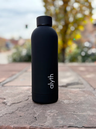 Alyth Active Alyth Water Bottle 16oz in Clay Rose - Women's Athletic Activewear Back View