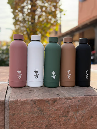 Alyth Active Alyth Water Bottle 16oz in Forest Slate - Women's Athletic Activewear Front View