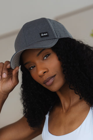 Alyth Active Alyth Waterproof Hat in Smoky Graphite - Women's Workout Clothing Front View