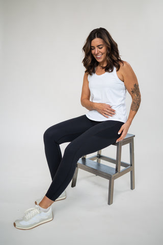 Alyth Active Brushed Persistence Legging in Black - Women's Yoga Leggings Back View