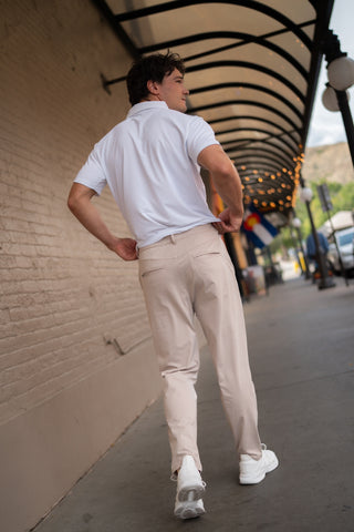 Alyth Active Brushed Victorious Pant in Cosmic Latte - Women's Everyday Pants Front View