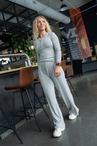 Alyth Active Calm Feather-Soft Lounge Pant in Miststone - Women's Lounge Pants Side View