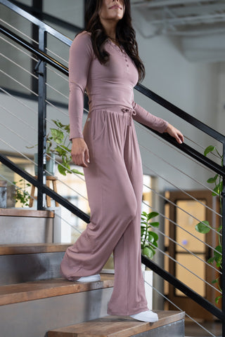 Alyth Active Calm Feather-Soft Lounge Pant in Sienna Blush - Women's Lounge Pants Front View