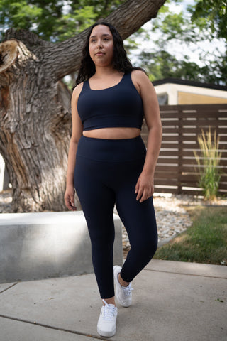 Alyth Active Dynamic Devoted Lite Legging in Midnight Plum - Women's Workout Leggings Back View