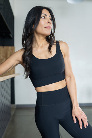 Alyth Active Dynamic Devoted Sports Bra in Dark Navy - Women's Athletic Sports Bra Back View