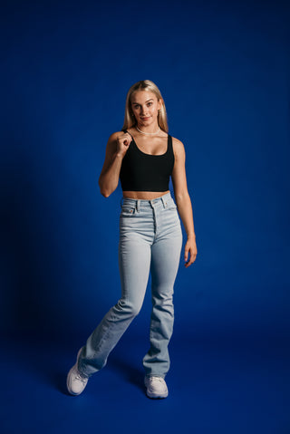 Alyth Active Dynamic Devoted Sports Bra in Dark Navy - Women's Athletic Sports Bra Front View