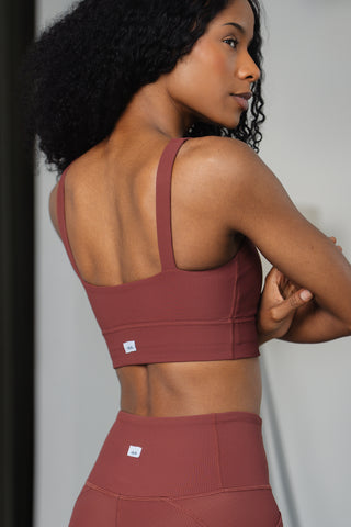 Alyth Active Dynamic Devoted Sports Bra in Ironwine - Women's Athletic Sports Bra Front View