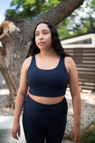 Alyth Active Dynamic Devoted Sports Bra in Midnight Plum - Women's Athletic Sports Bra Back View