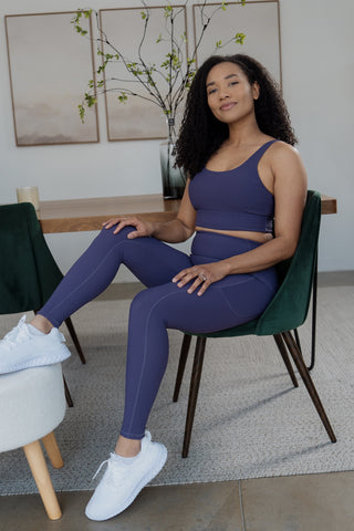 Alyth Active Dynamic Devoted Ultra Legging in Midnight Plum - Women's Workout Leggings Back View