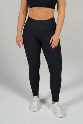 Alyth Active Dynamic Devoted Warmth Legging in Black - Women's Workout Leggings Side View