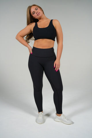 Alyth Active Dynamic Devoted Warmth Legging in Slate Green - Women's Workout Leggings Back View