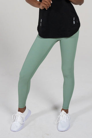 Alyth Active Dynamic Devoted Warmth Legging in Slate Green - Women's Workout Leggings Side View
