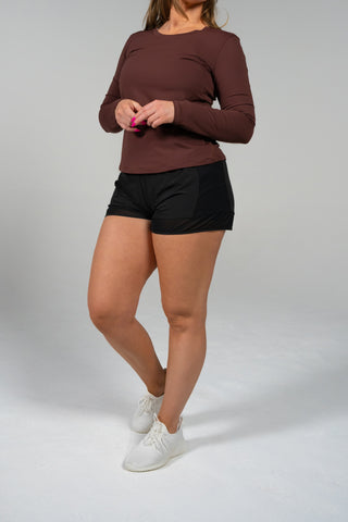 Alyth Active Empowered V2 Short in Black - Women's Workout Shorts Front View