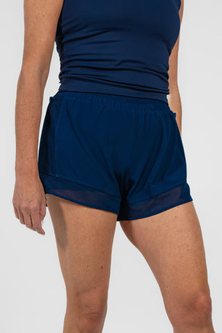 Alyth Active Empowered V2 Short in Navy - Women's Workout Shorts Back View