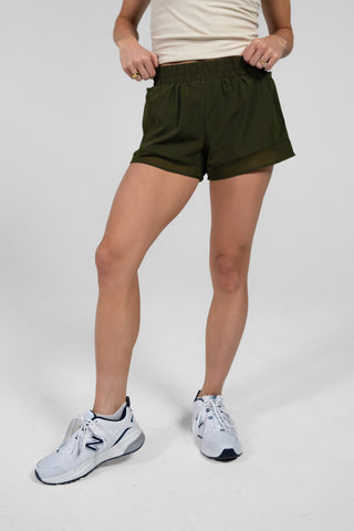 Alyth Active Empowered V2 Short in Navy - Women's Workout Shorts Front View