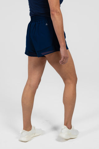 Alyth Active Empowered V2 Short in Navy - Women's Workout Shorts Side View