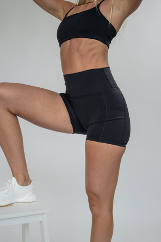 Alyth Active Gravity Catalyst Short in Black - Women's Athletic Shorts Front View