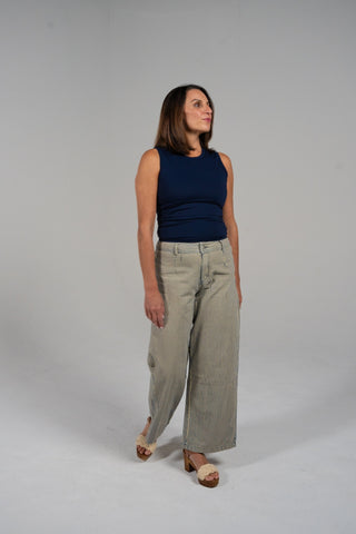 Alyth Active Gravity Soaring Tank in Navy - Women's Workout Tank Top Side View