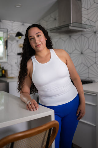 Alyth Active Gravity Strength Built-In Tank in Black - Women's Workout Tank Top Back View