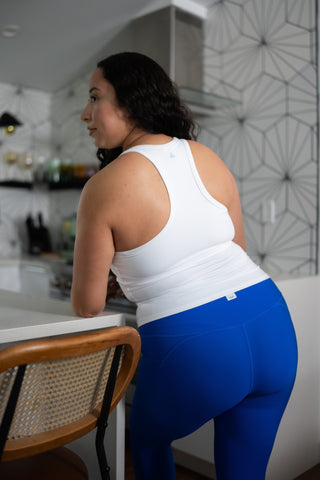 Alyth Active Gravity Strength Built-In Tank in Black - Women's Workout Tank Top Side View