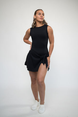 Alyth Active Gravity Tenacious Tennis Dress in Navy - Women's Athletic Dress Detail View