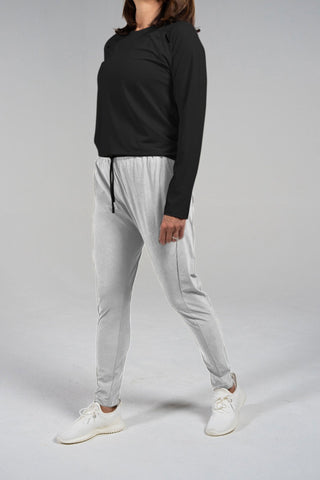 Alyth Active Grit V2 Pant in Stone - Women's Running Pants Front View