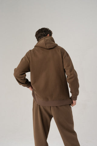 Alyth Active Impactful Hoodie in Milk Chocolate - Women's Lounge Hoodie Front View
