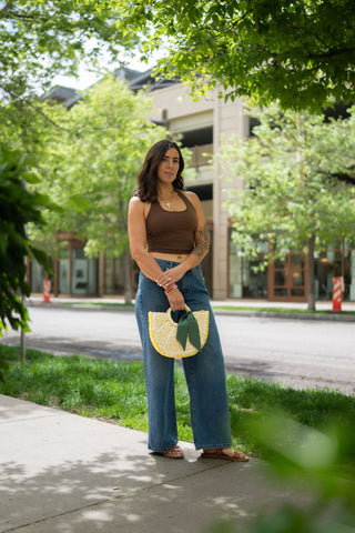 Alyth Active Legacy Halter Crop Tank in Black - Women's Workout Tank Top Side View