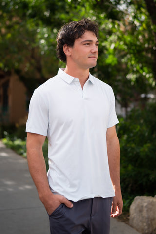 Alyth Active Momentum Polo in Spring Mint - Women's Workout Clothing Side View