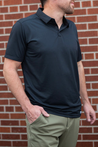 Alyth Active Momentum Polo in Whisper Grey - Women's Workout Clothing Front View