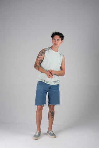 Alyth Active Power Sleeveless in Frosty Mint - Women's Workout Sleeveless Top Side View