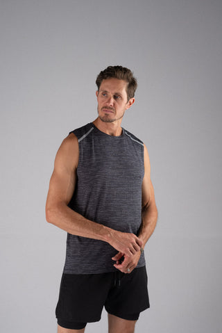 Alyth Active Power Sleeveless in Silver Grey - Women's Workout Sleeveless Top Front View