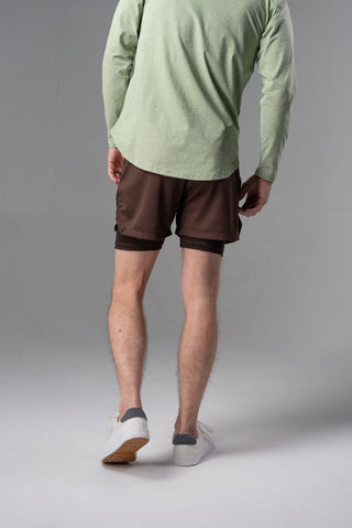 Alyth Active Powerful Shorts in Dark Brown - Women's Workout Shorts Detail View