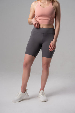 Alyth Active Serene Simply Short in Black - Women's Running Shorts Side View