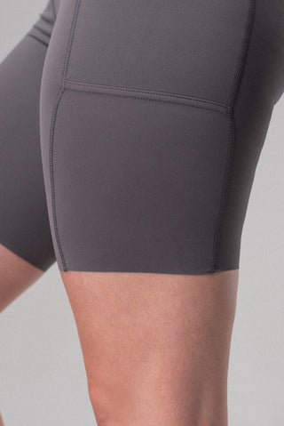 Alyth Active Serene Simply Short in Dark Grey - Women's Running Shorts Front View