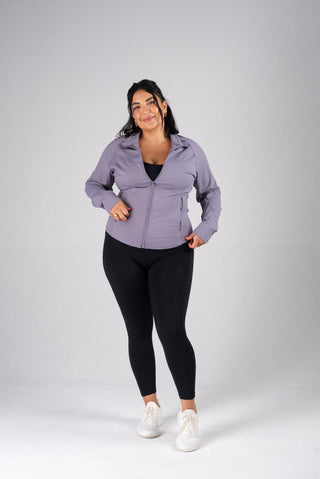 Alyth Active Serene Soft Motivate Jacket in White - Women's Running Jacket Side View