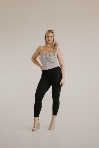 Alyth Active Serene Warrior Legging in Amethyst - Women's Yoga Leggings Back View