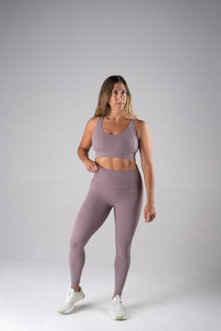 Alyth Active Serene Warrior Legging in Mocha - Women's Yoga Leggings Detail View