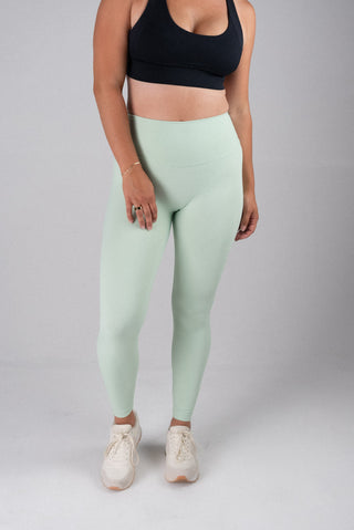 Alyth Active Serene Warrior Legging in Soft Mint - Women's Yoga Leggings Front View