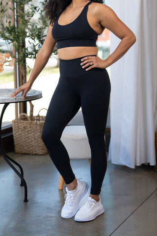 Alyth Active Serene Warrior V2 Legging in Black - Women's Yoga Leggings Front View