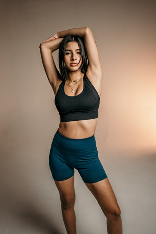 Alyth Active Serene Warrior V2 Sports Bra in French Navy - Women's Athletic Sports Bra Side View