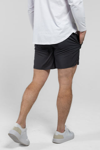 Alyth Active Worthy Linerless Shorts in Fossil Grey - Women's Workout Shorts Side View