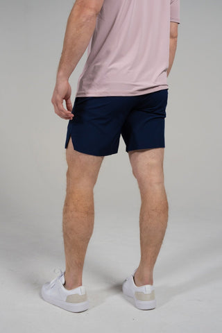 Alyth Active Worthy Linerless Shorts in Midnight Blue - Women's Workout Shorts Side View