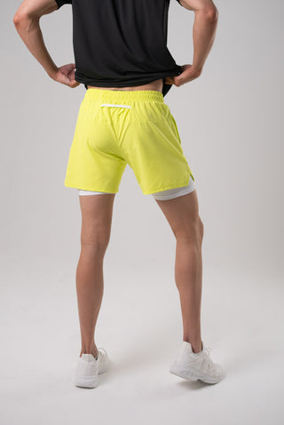 Alyth Active Worthy Shorts in Yellow - Women's Workout Shorts Front View